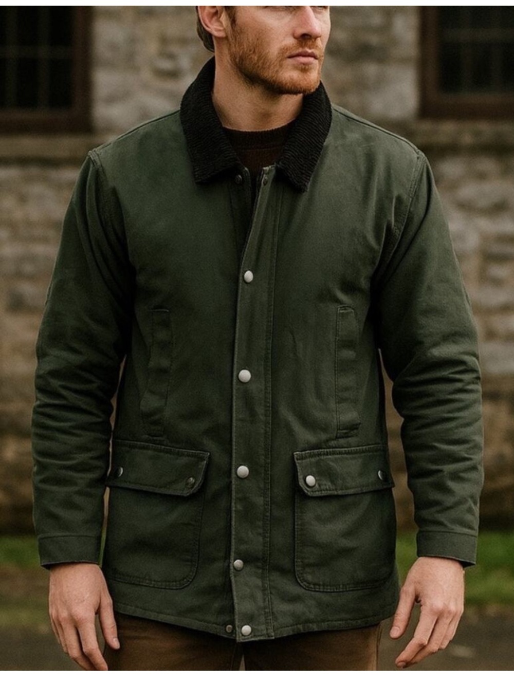 The British Millerain Co Chore Coat Barn Jacket Canvas flannel lining corduroy